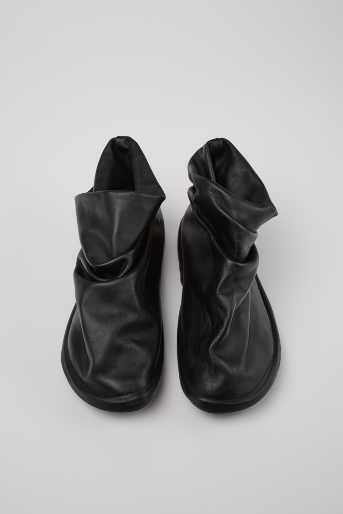 Camper x ISSEY MIYAKE - Peu Form Black Leather Ankle Boots for Men.
