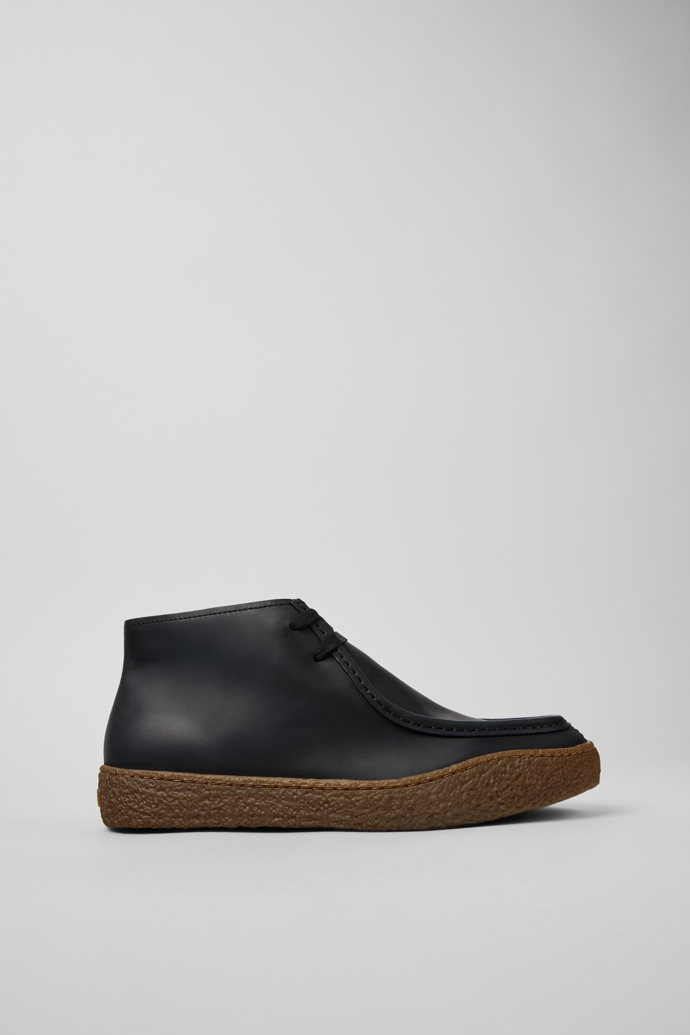 Peu Terreno Black Nubuck Ankle Boots for Men.