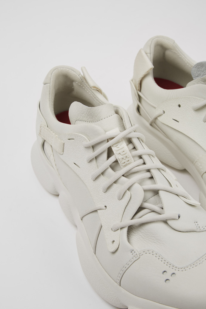 Karst White non-dyed leather sneakers for men