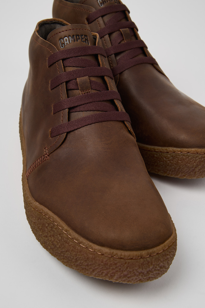 Peu Terreno Brown Nubuck Ankle Boots for Men.