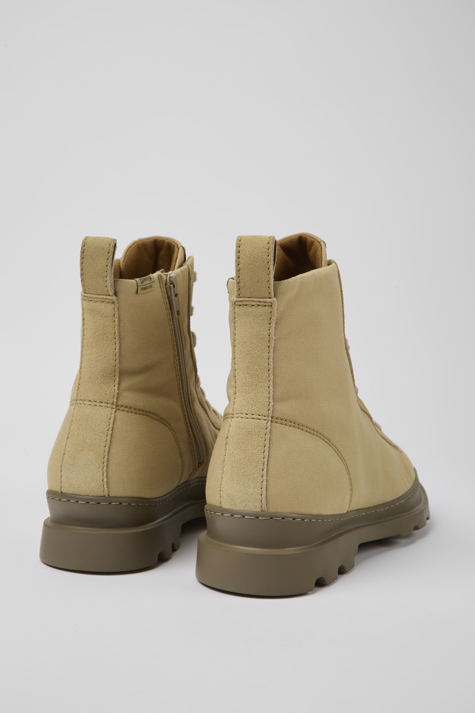 Brutus Beige textile and nubuck ankle boots for women