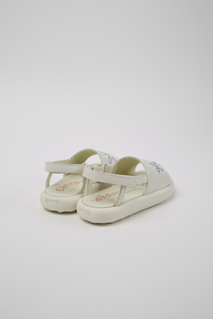 Twins White Leather Sandals for Kids.