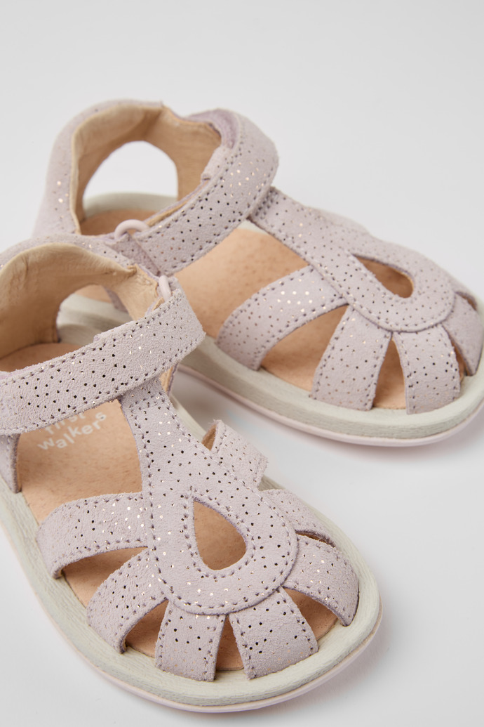 Bicho Pink nubuck sandals with glitter effect