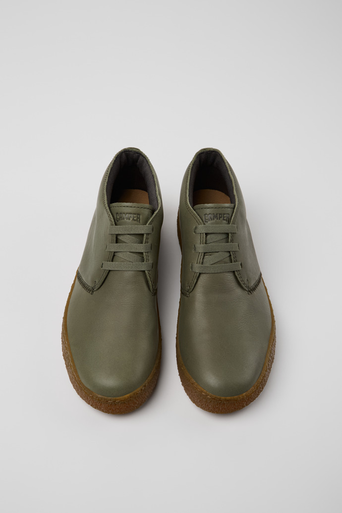 Peu Terreno Green Leather Ankle Boots for Men.