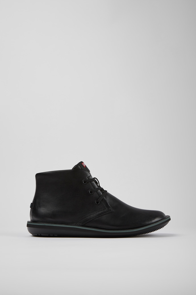 Beetle Black leather ankle boots for men