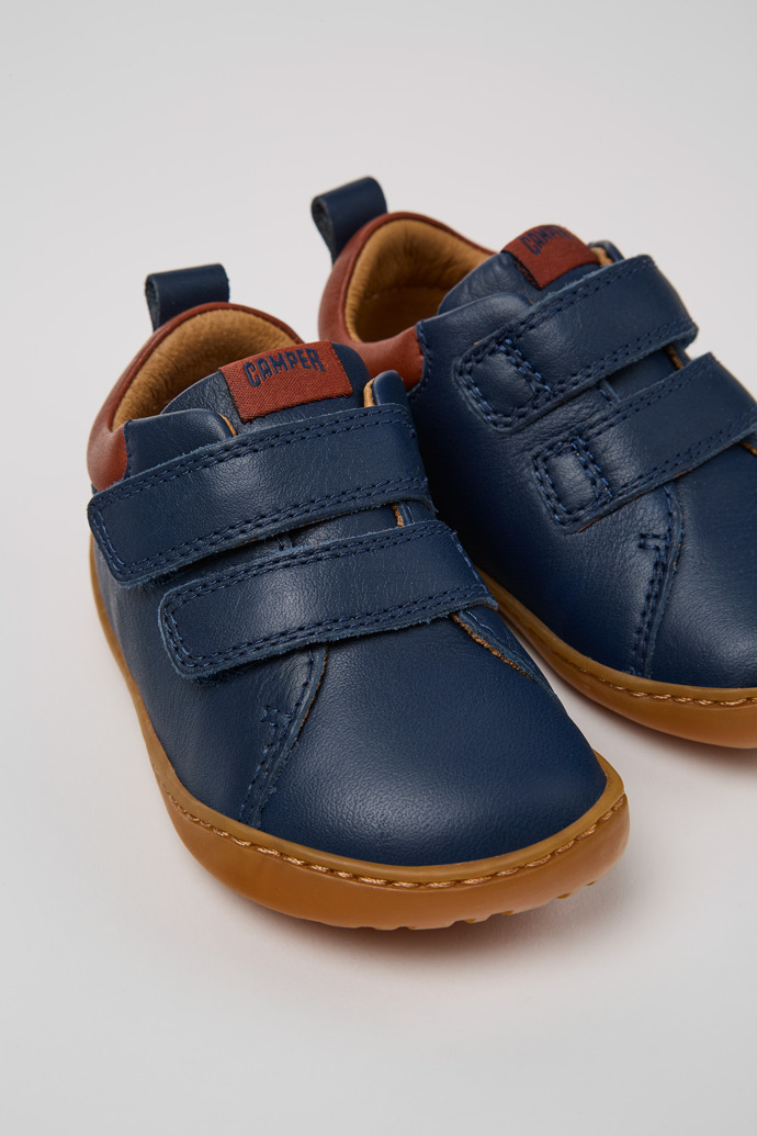 Peu Blue Leather Sneaker for kids