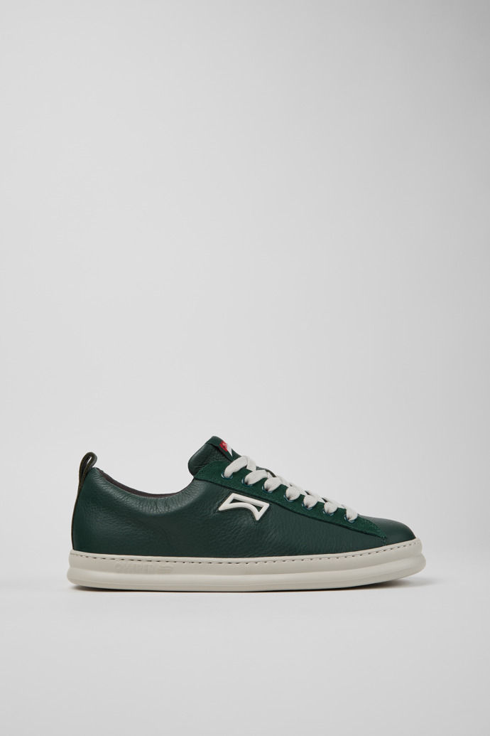 Runner Green Leather and Nubuck Sneakers for Men.