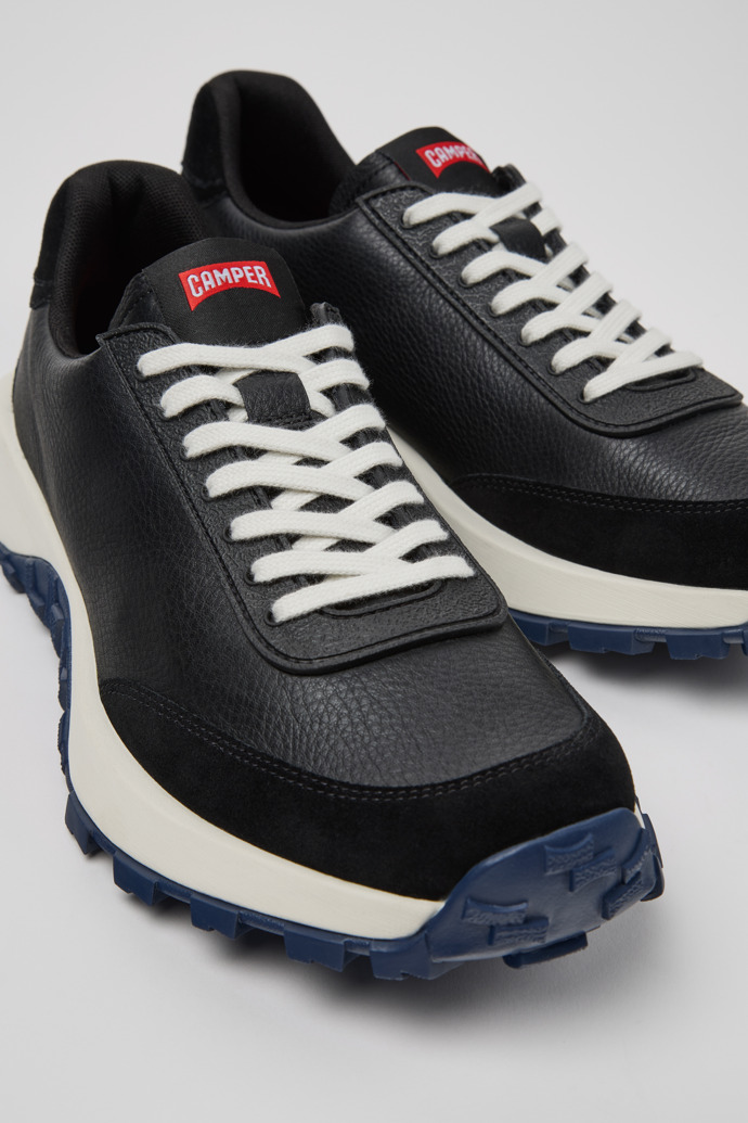 Drift Trail Black Leather and Nubuck Sneakers for Men.