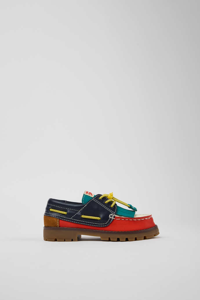 Bobo Choses x Camper Multicolor Leather and Nubuck Moccasins for Kids.