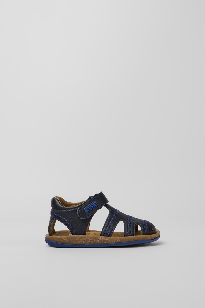Bicho Blue leather sandals for kids