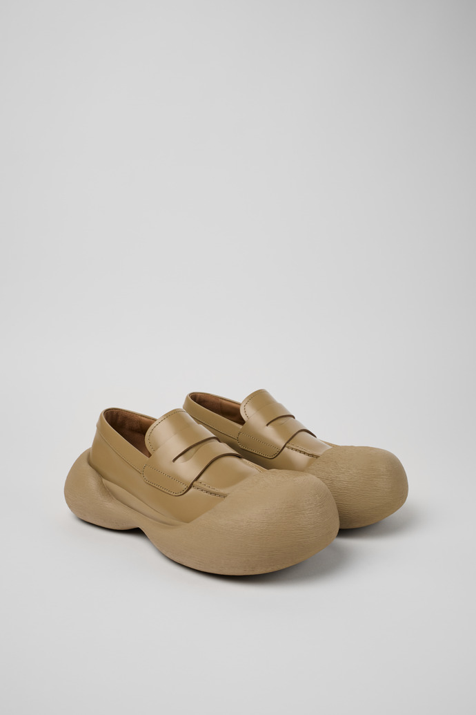 Caramba Beige Leather Loafers