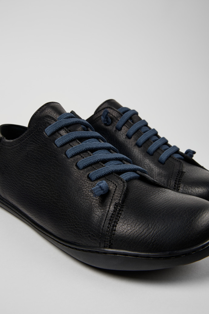 Peu Black Leather Shoes for Men.