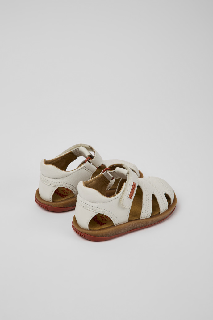 Bicho White leather sandals for kids