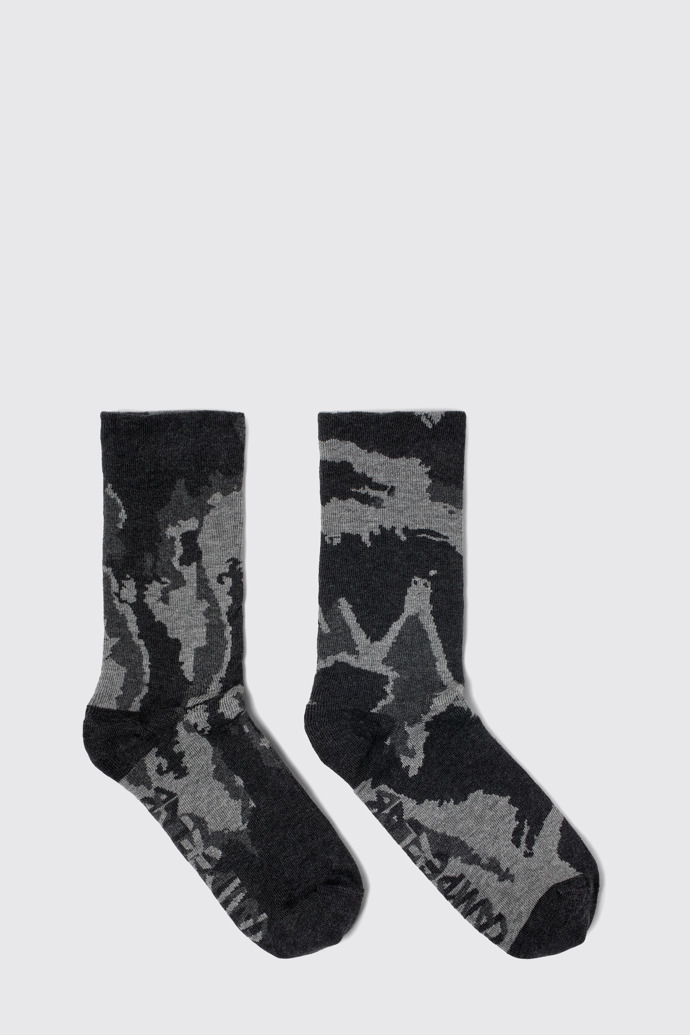 Socks Black-Gray Cotton-blend Socks