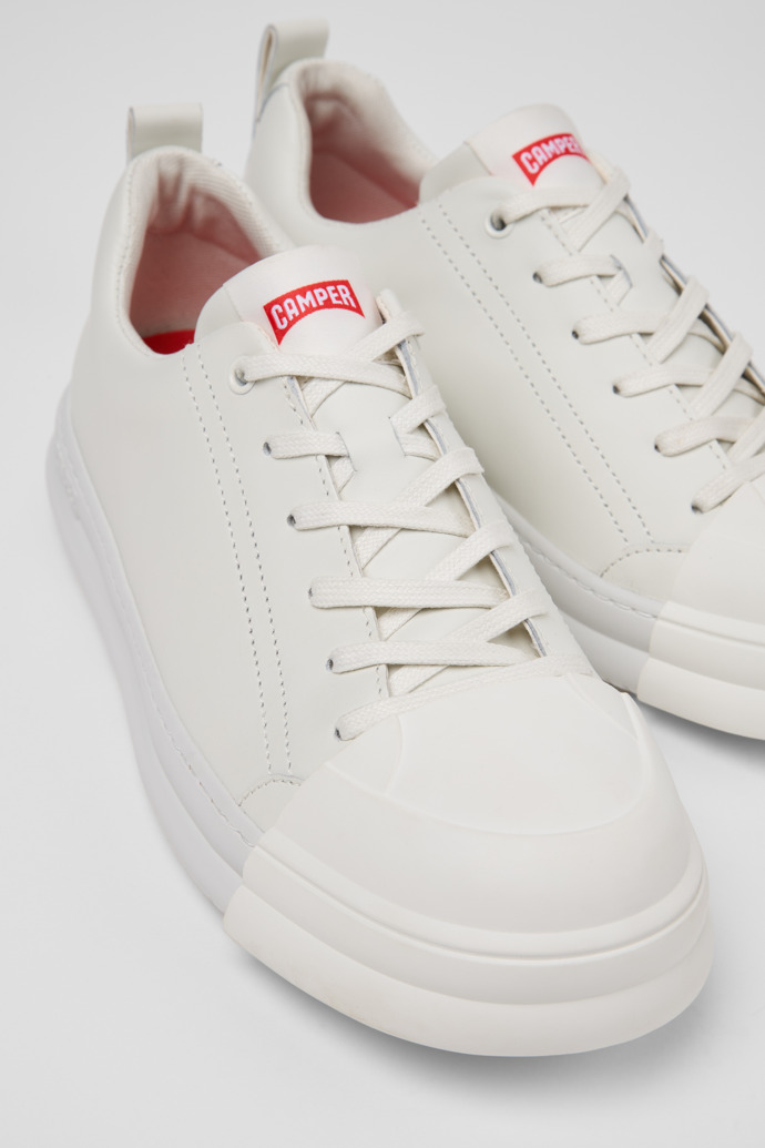 Junction Runner White Leather Sneakers for Men.