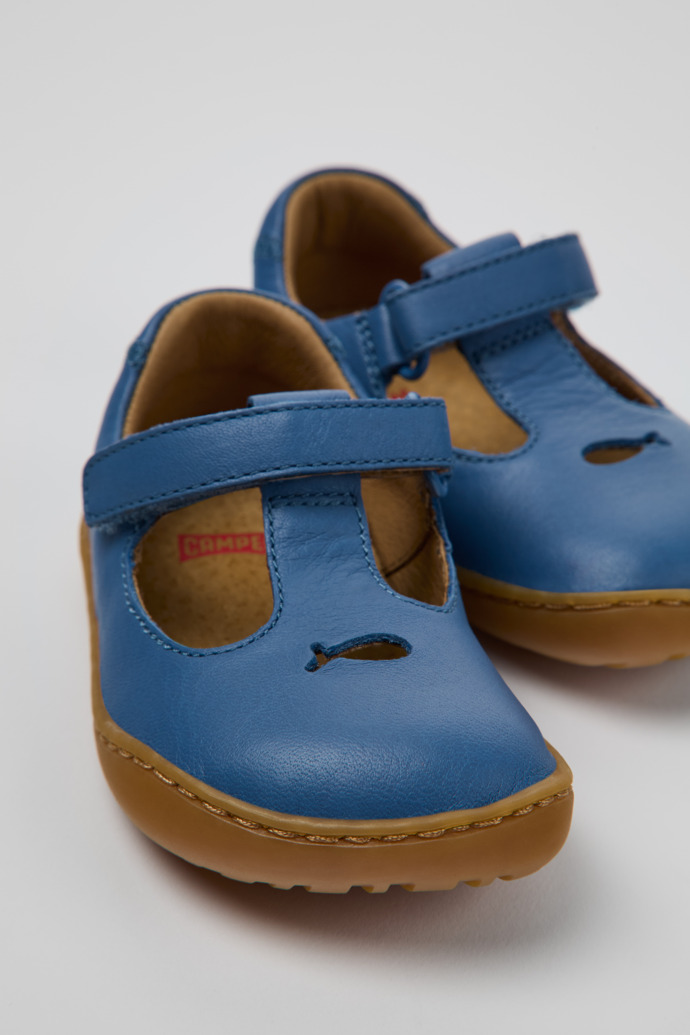 Twins Blue Leather Shoes for Kids.