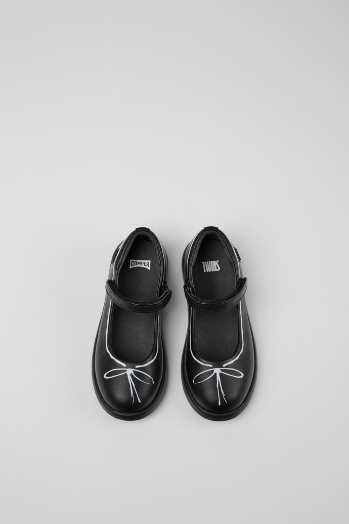 Twins Black leather Mary Jane shoes for kids