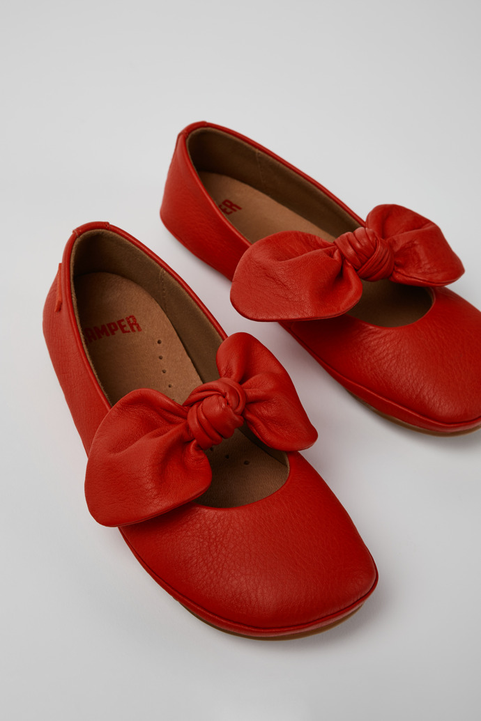 Right Red Leather Ballerina for Kids.