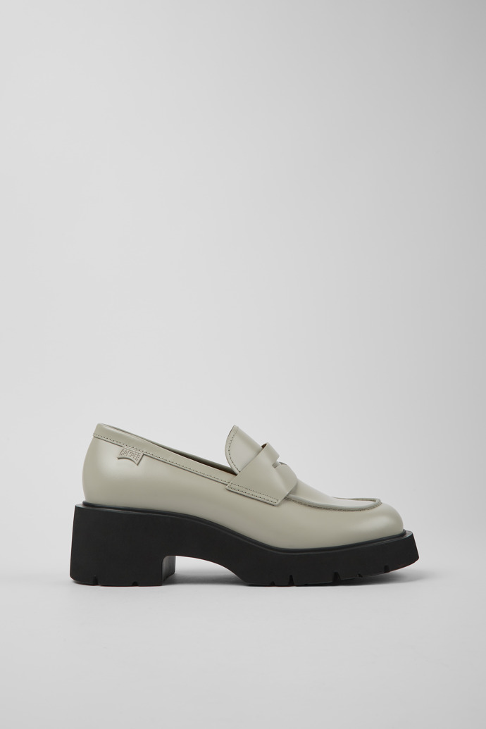 Milah Gray leather loafers for women