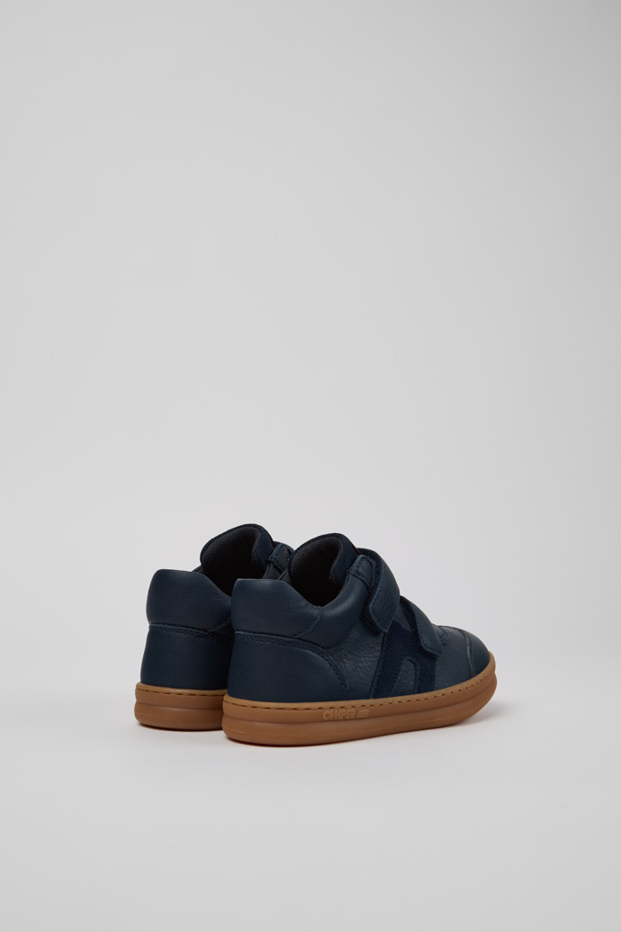 Runner Blue Leather Sneaker Booties for Kids.