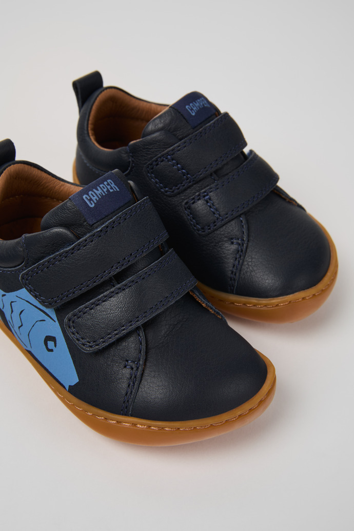 Twins Blue Leather Kids' Sneakers.