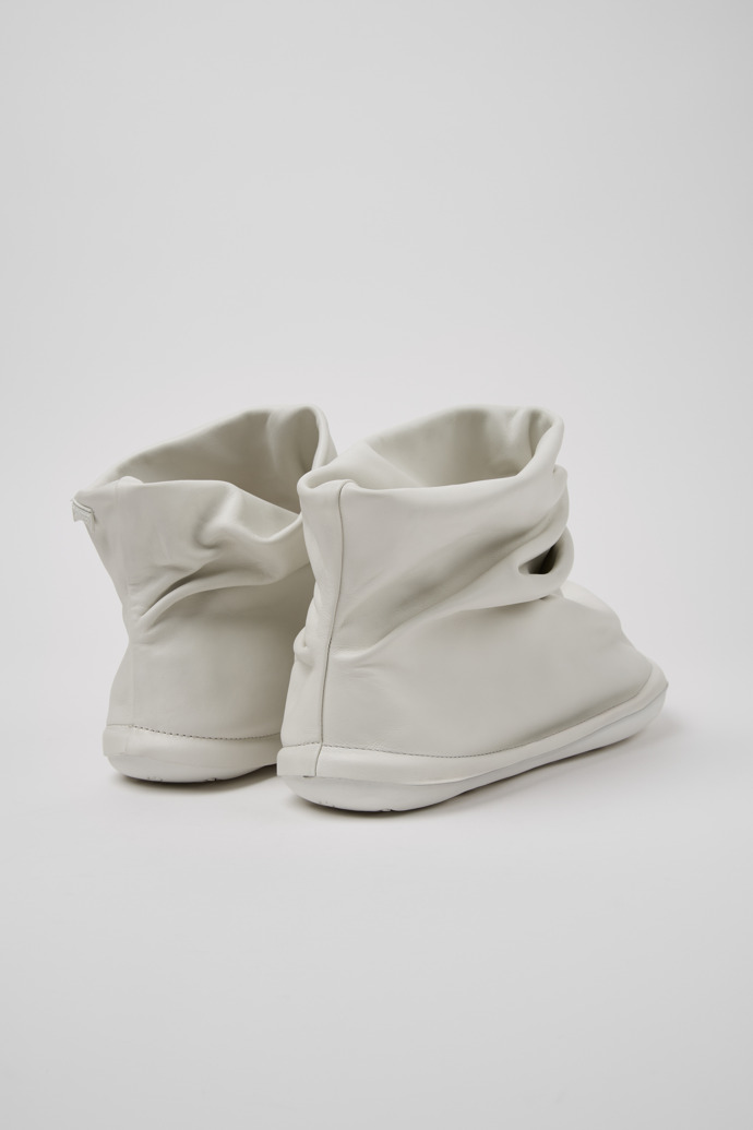 Camper x ISSEY MIYAKE - Peu Form White Leather Ankle Boots for Men.