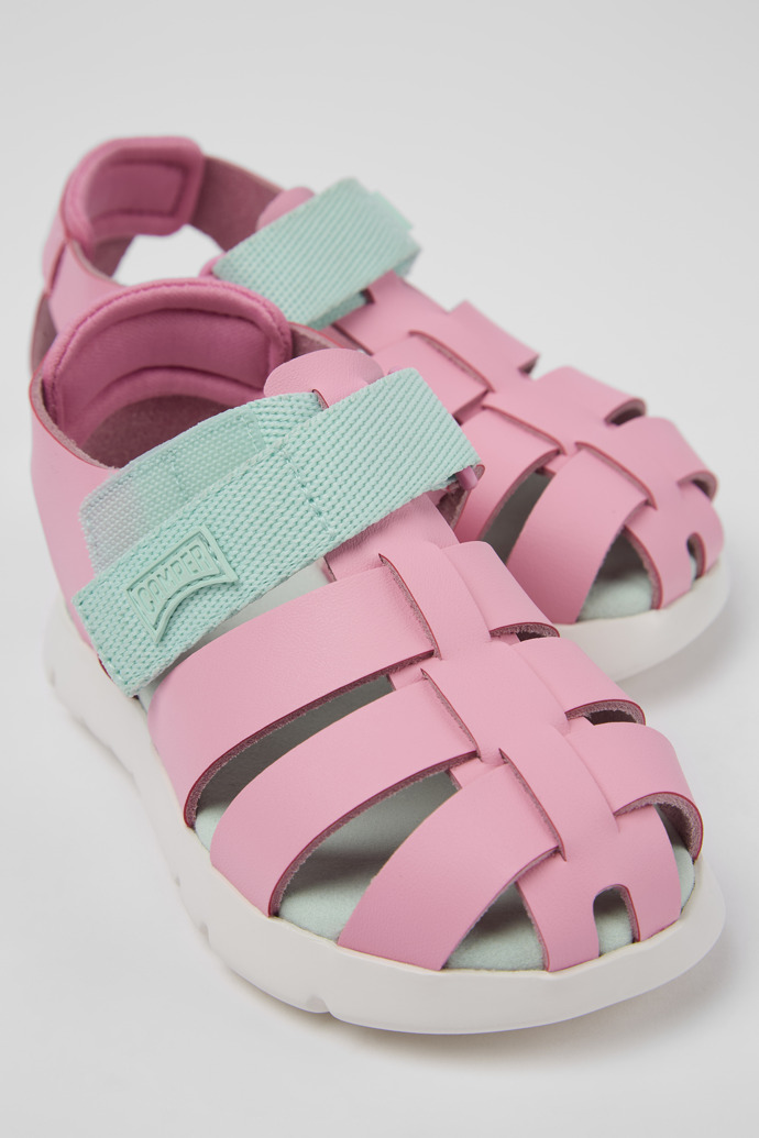 Oruga Pink Leather/Textile Sandal