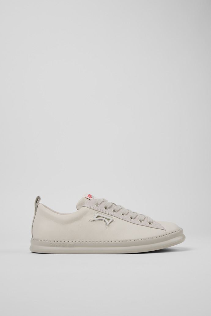 Runner White Leather and Nubuck Sneakers for Men.