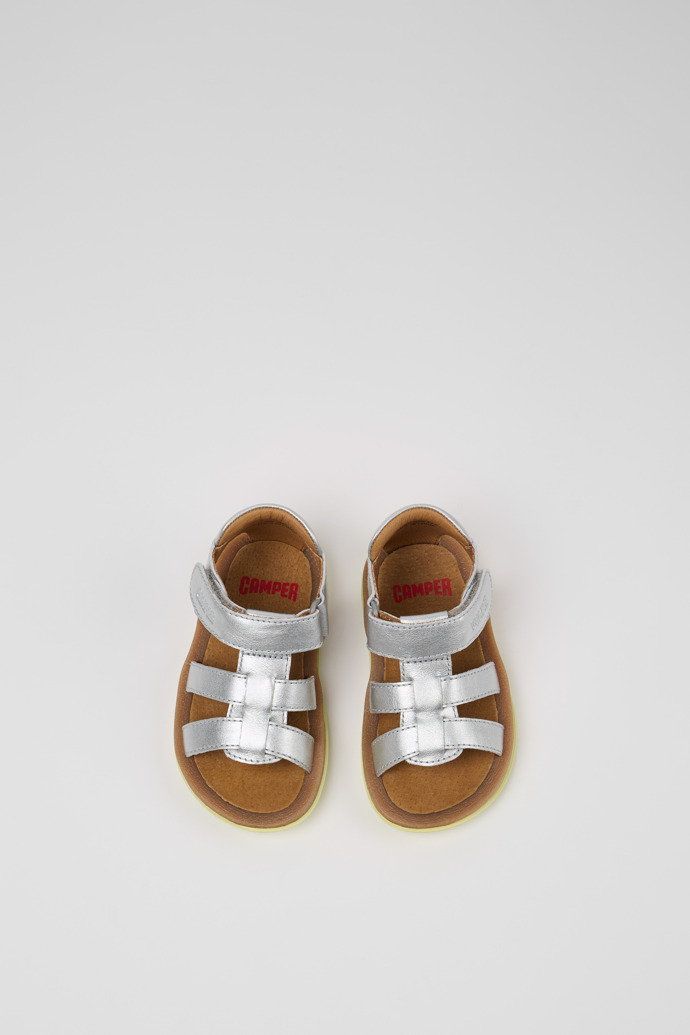 Bicho Silver Leather Kids' Sandal.