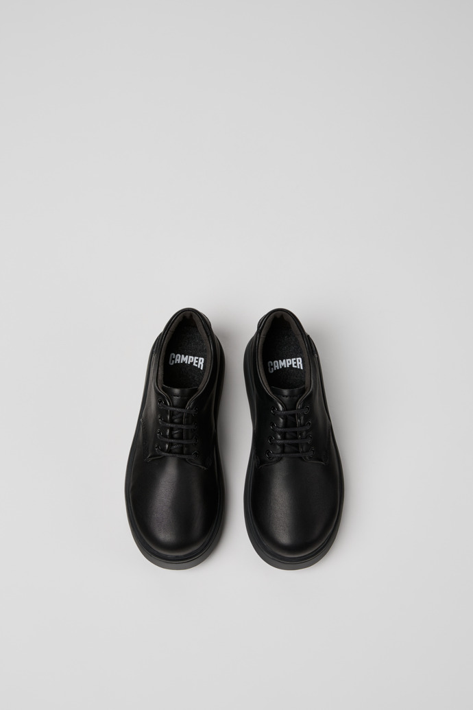 Norte Black Leather Shoes for Kids.