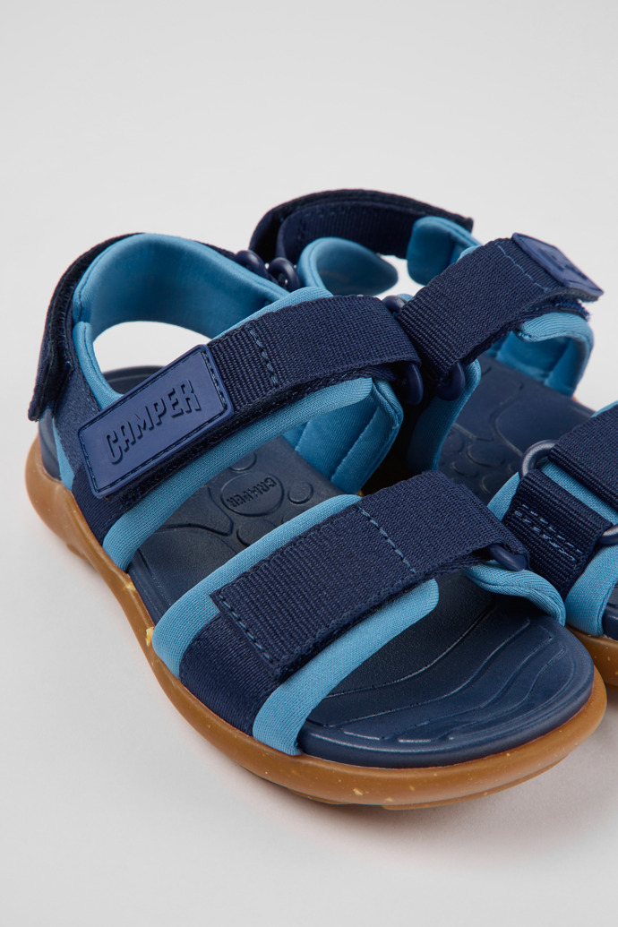 Wous Blue textile sandals for kids