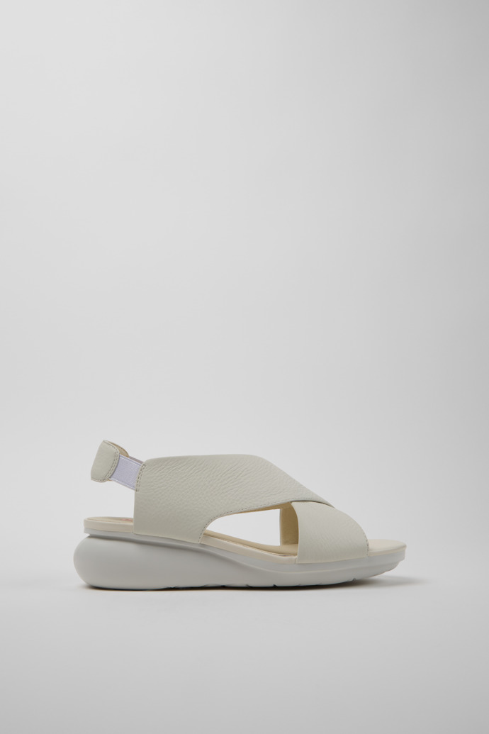 Balloon White leather sandals for women