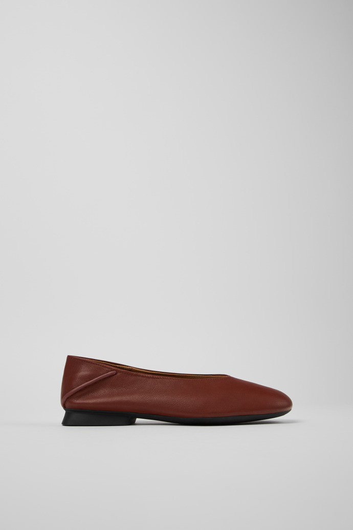 Casi Myra Red leather ballerinas for women