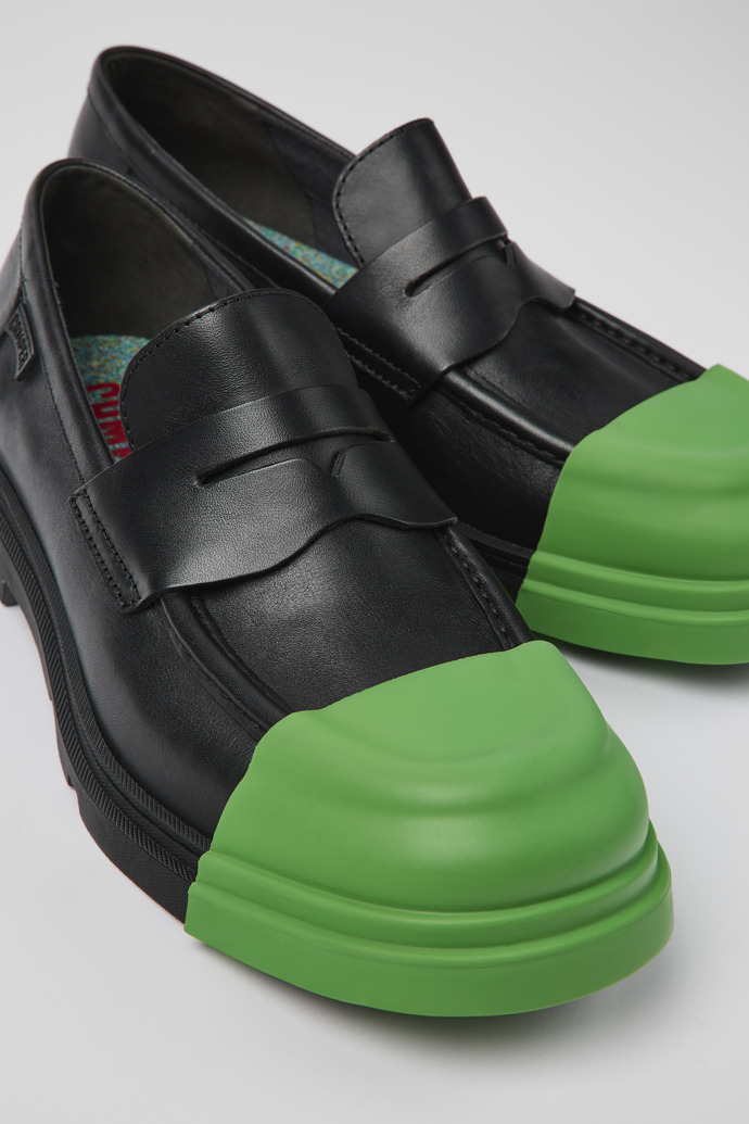 Junction Black Leather Moccasin for Men