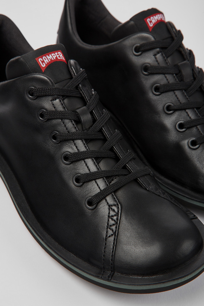 Beetle Black Leather Shoes for Men.