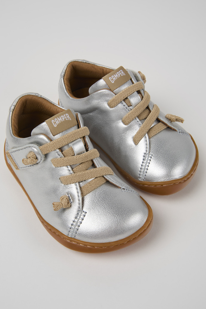 Peu Silver Leather Kids' Shoes.