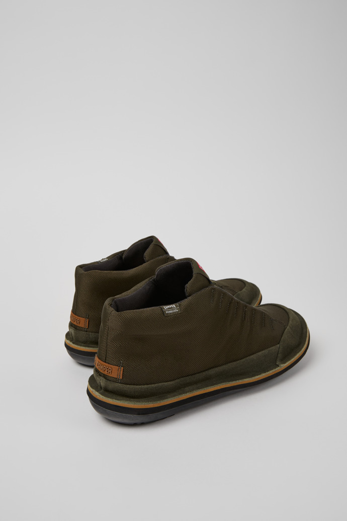 Beetle Green Textile and Nubuck Ankle Boots for Men.