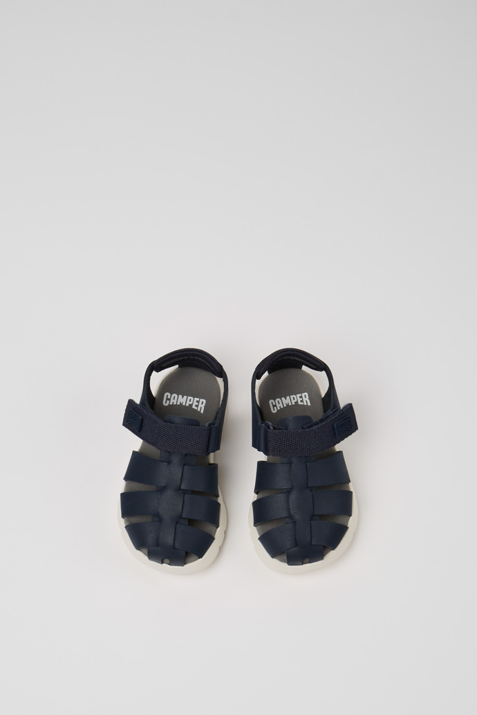 Oruga Blue Leather Kids' Closed Sandals.