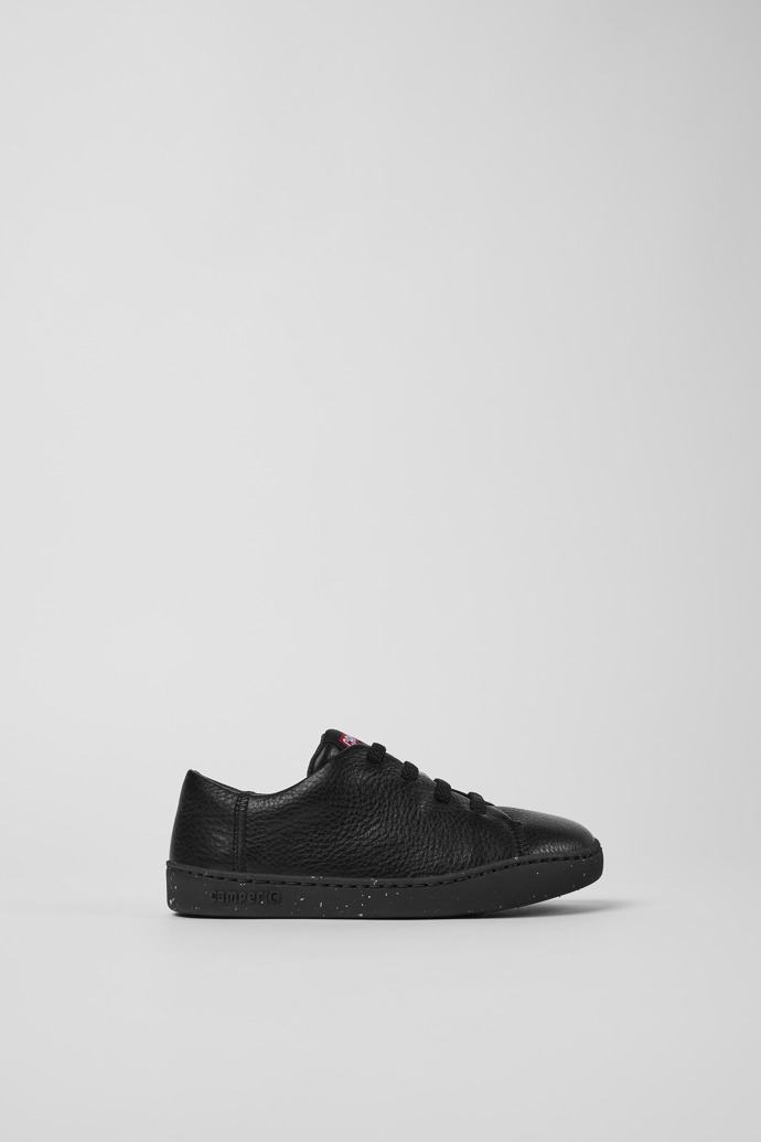 Peu Touring Black leather sneakers for kids