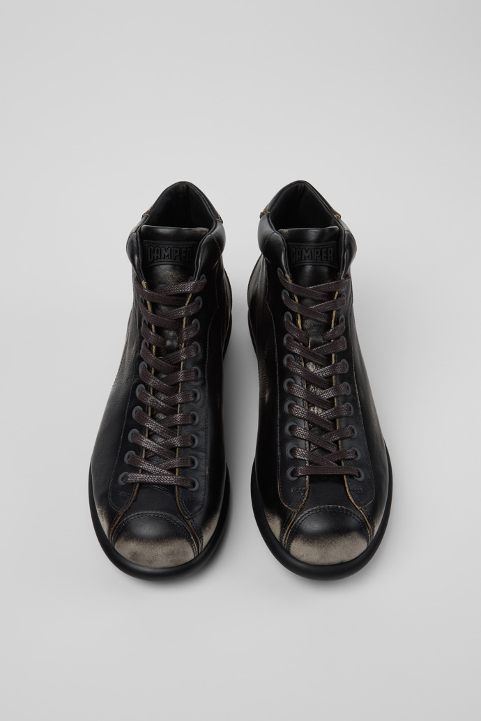 Pelotas Gray Leather Ankle Boots for Men.