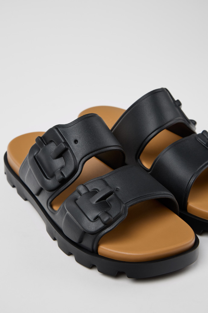 Brutus Sandal Black Synthetic Sandals for Men.