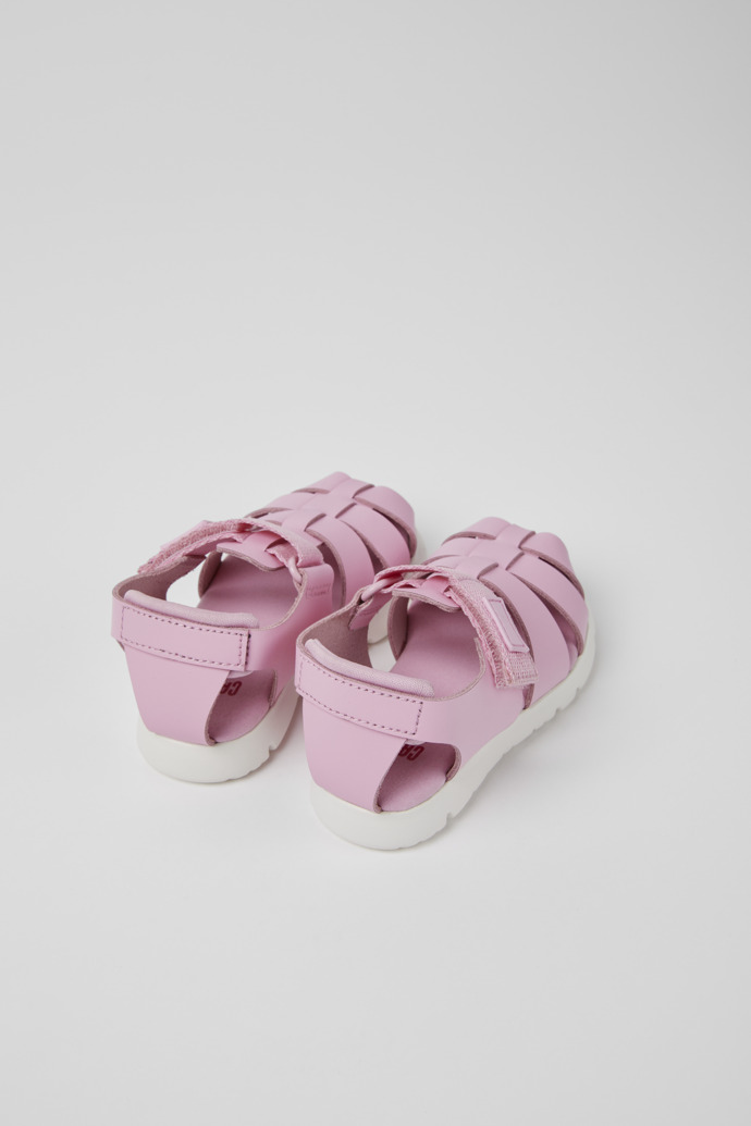 Oruga Pink leather and textile sandals