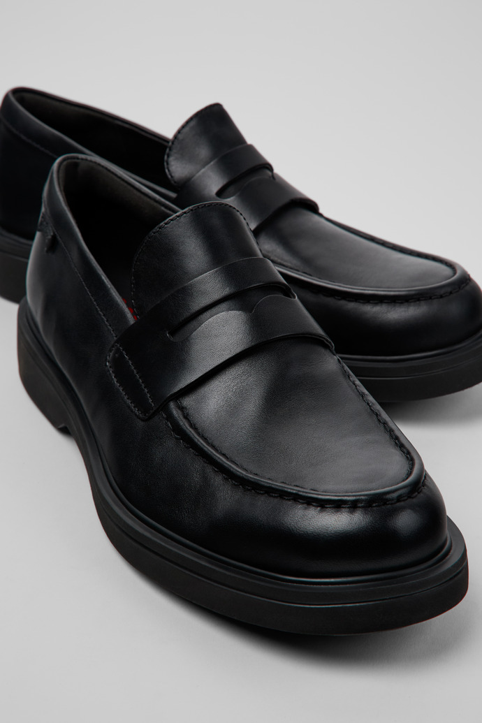 Norman Black Leather Shoes for Men.