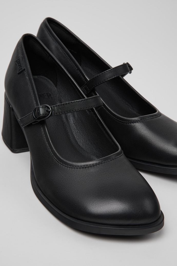 Kora Black Leather Moccasins for Women.