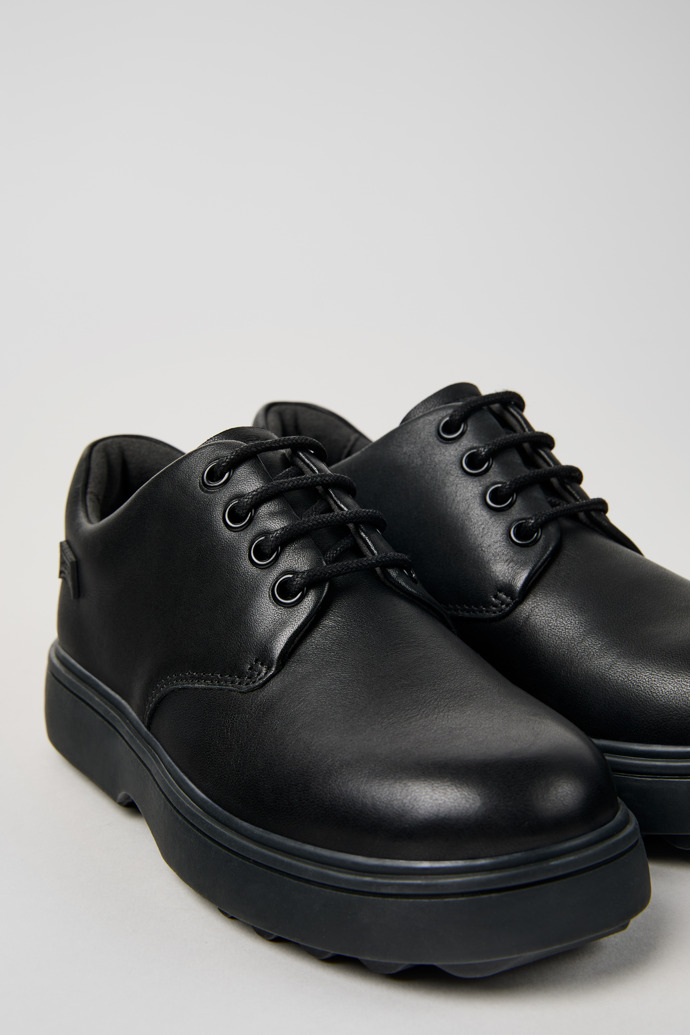 Norte Black Leather Shoes for Kids.