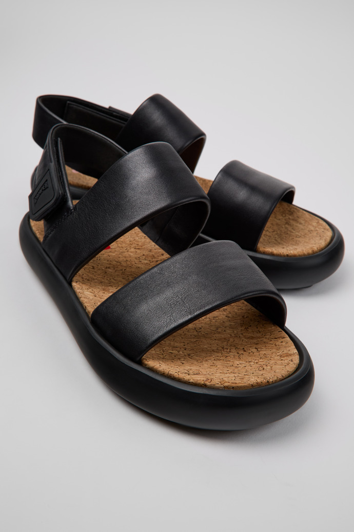 Pelotas Flota Black Leather Men's Sandals.