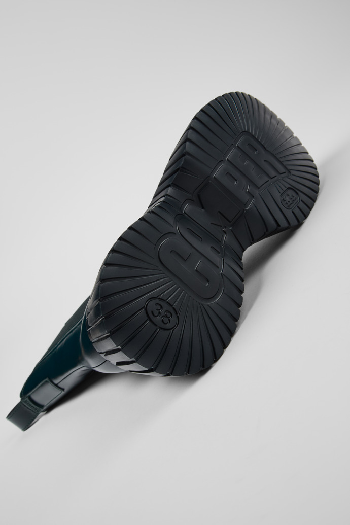 BCN Green leather chelsea boots for women