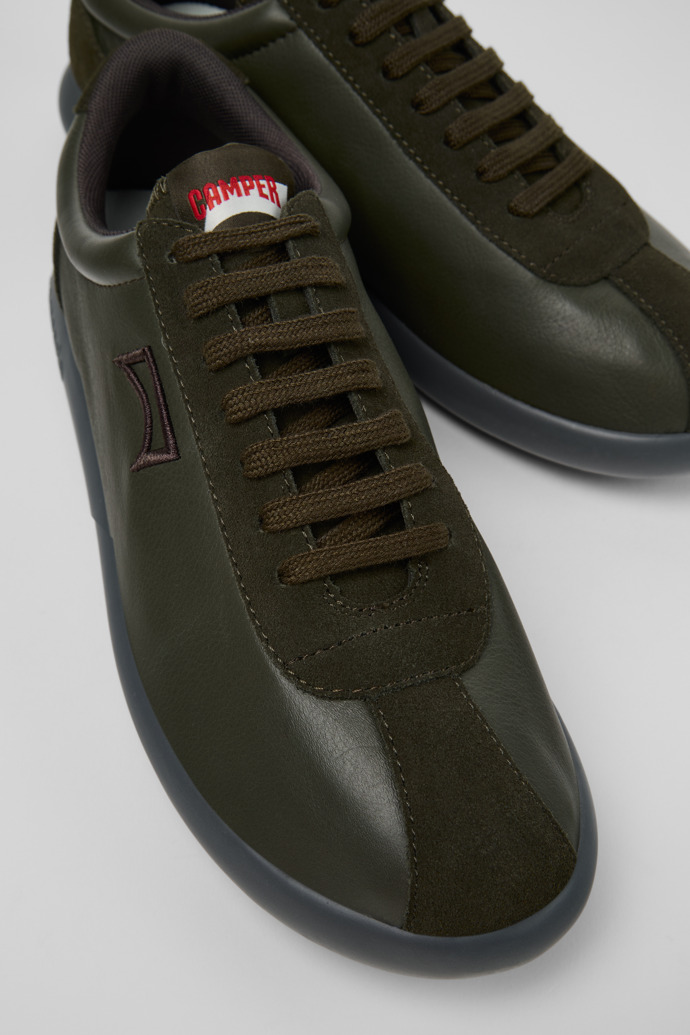 Pelotas XLF Green Leather and Nubuck Sneakers for Men.