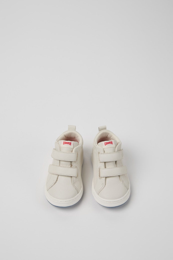 Twins White and black leather sneakers for kids