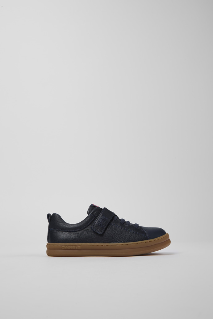 Runner Blue Leather and Textile Sneakers for Kids.